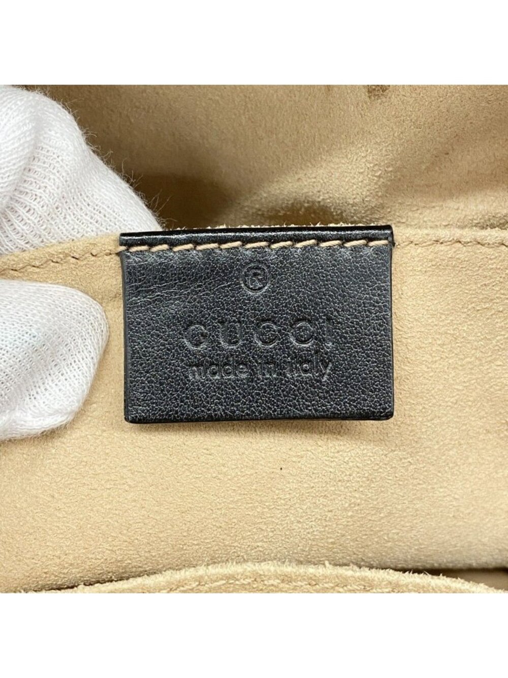 Gucci Backpack GG Marmont Leather Black Gold - Picture 5 of 10